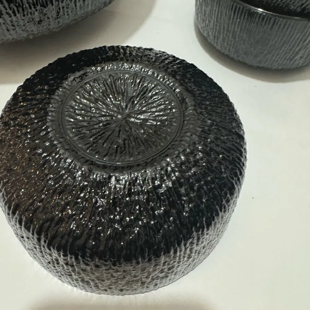 RARE Vintage Indiana Glass Black Chip and 3 Dip Bowl from the 1970's-1980's